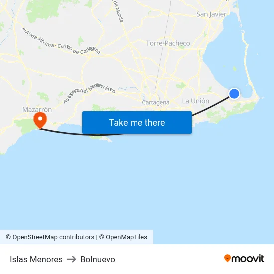 Islas Menores to Bolnuevo map