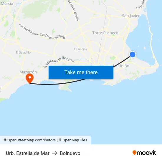 Urb. Estrella de Mar to Bolnuevo map