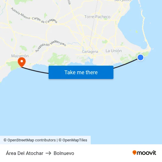 Área Del Atochar to Bolnuevo map