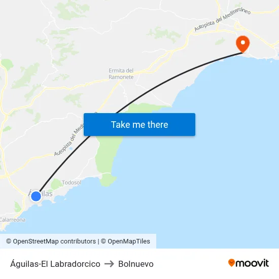 Águilas-El Labradorcico to Bolnuevo map