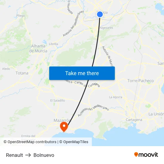 Renault to Bolnuevo map