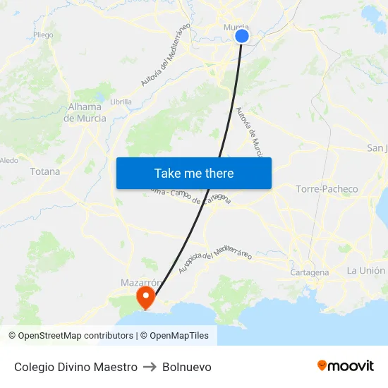 Colegio Divino Maestro to Bolnuevo map