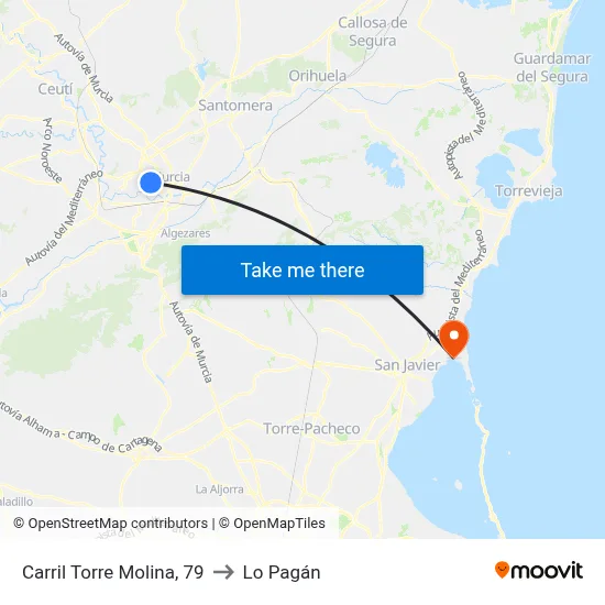 Carril Torre Molina, 79 to Lo Pagán map