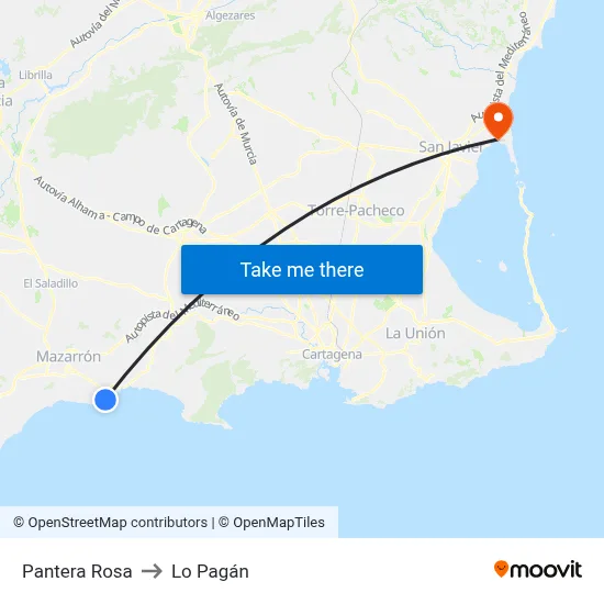 Pantera Rosa to Lo Pagán map