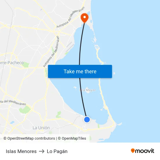 Islas Menores to Lo Pagán map