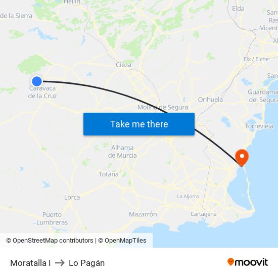 Moratalla I to Lo Pagán map