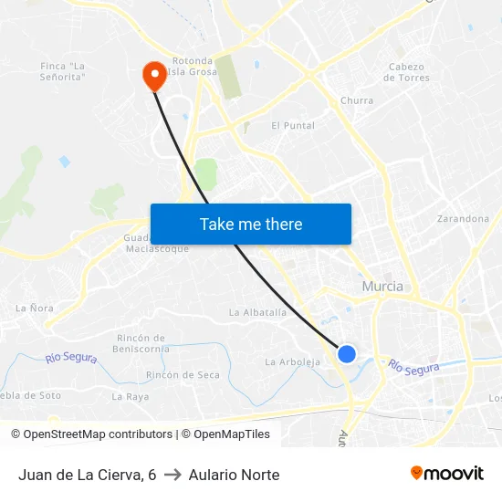 Juan de La Cierva, 6 to Aulario Norte map