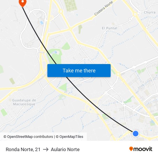 Ronda Norte, 21 to Aulario Norte map