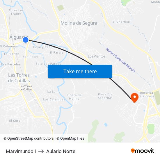 Marvimundo I to Aulario Norte map