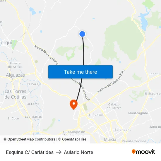 Esquina C/ Cariátides to Aulario Norte map