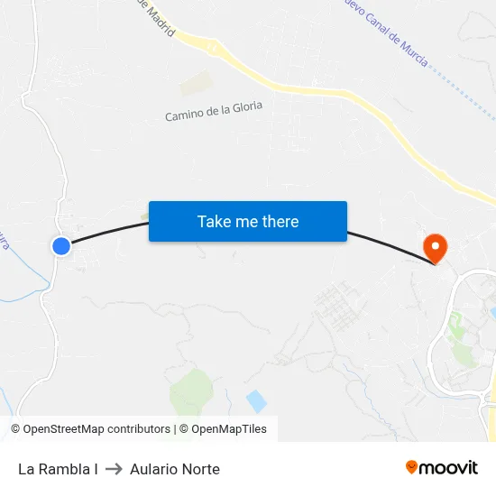La Rambla I to Aulario Norte map