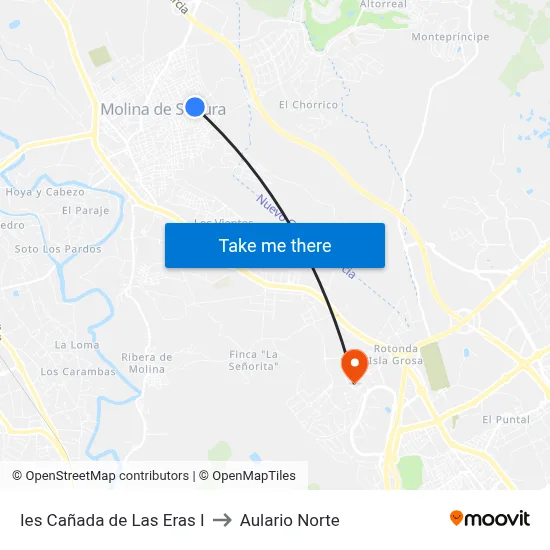 Ies Cañada de Las Eras I to Aulario Norte map