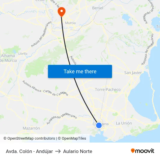 Avda. Colón - Andújar to Aulario Norte map