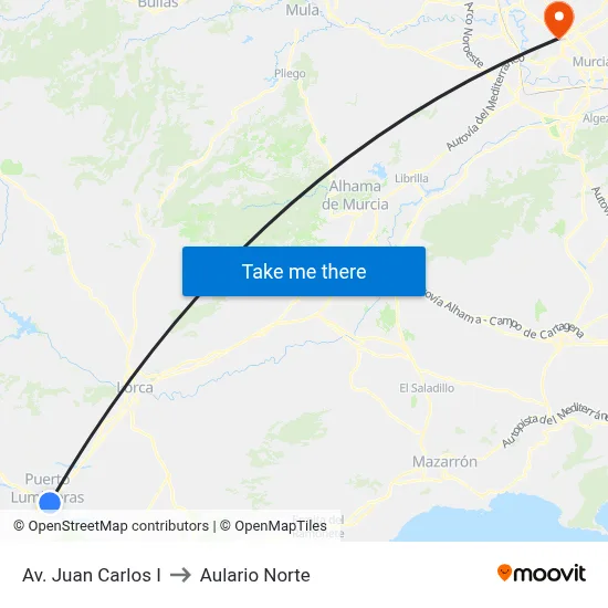 Av. Juan Carlos I to Aulario Norte map