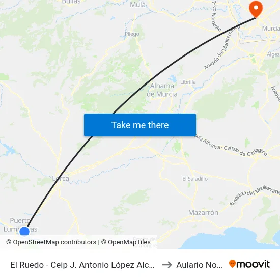 El Ruedo - Ceip J. Antonio López Alcaraz to Aulario Norte map