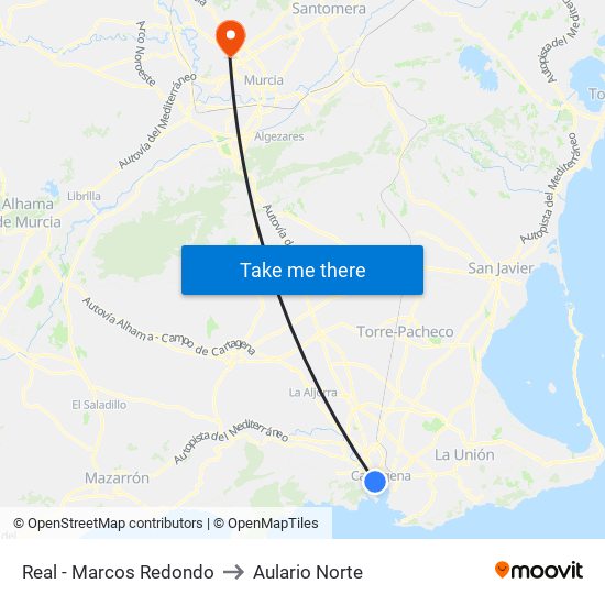 Real - Marcos Redondo to Aulario Norte map