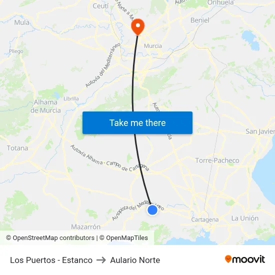 Los Puertos - Estanco to Aulario Norte map