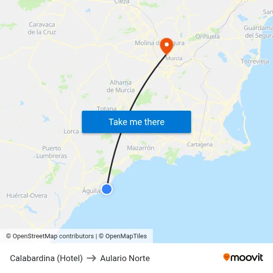 Calabardina (Hotel) to Aulario Norte map