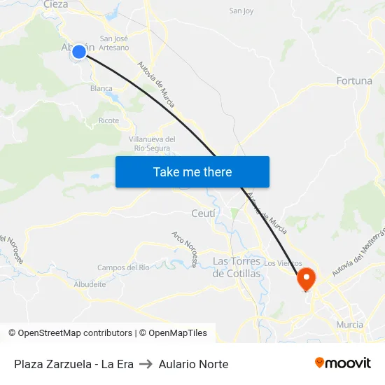 Plaza Zarzuela - La Era to Aulario Norte map