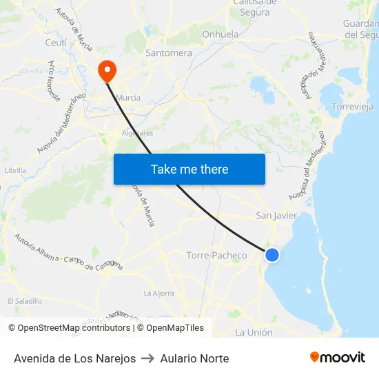 Avenida de Los Narejos to Aulario Norte map