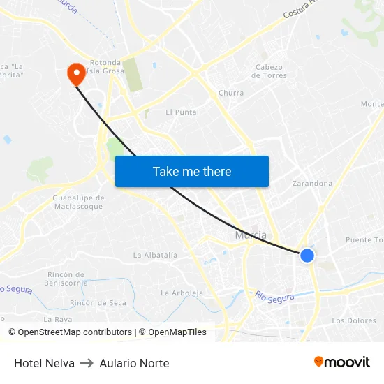 Hotel Nelva to Aulario Norte map
