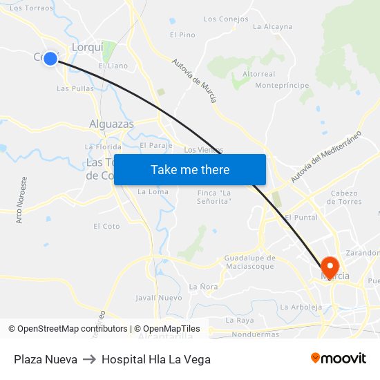 Plaza Nueva to Hospital Hla La Vega map