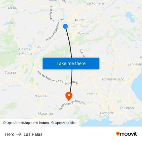 Hero to Las Palas map