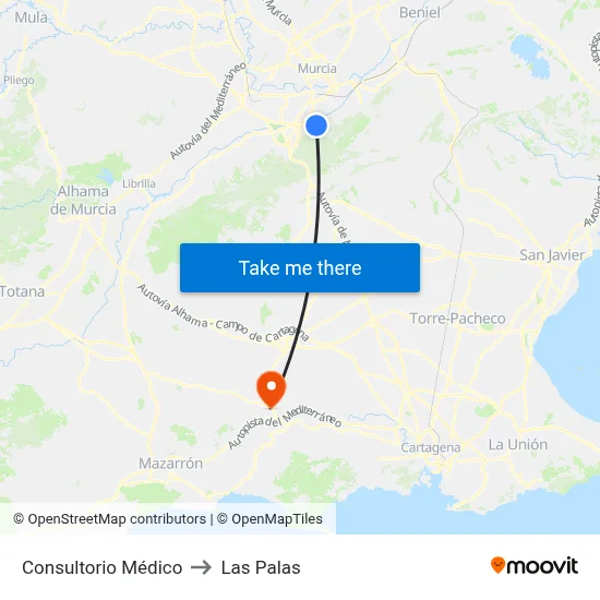 Consultorio Médico to Las Palas map