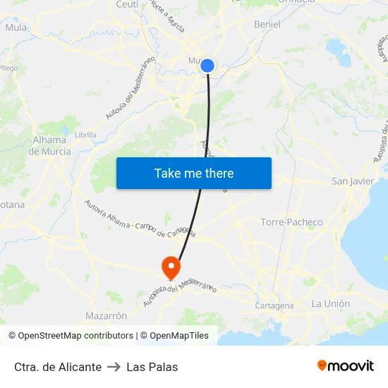 Ctra. de Alicante to Las Palas map