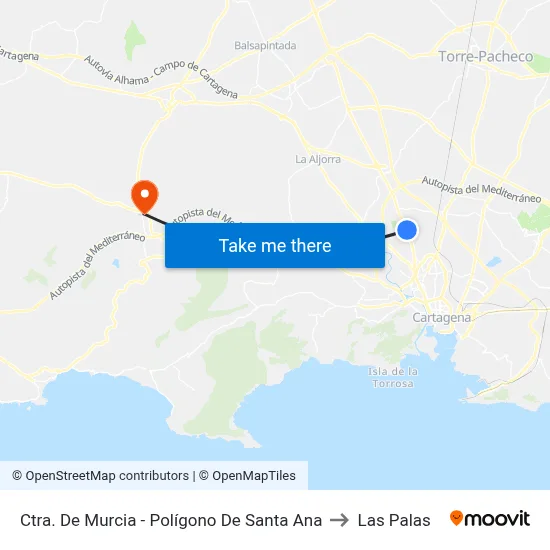 Ctra. De Murcia - Polígono De Santa Ana to Las Palas map