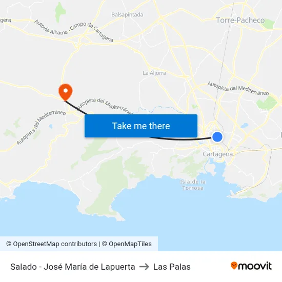 Salado - José María de Lapuerta to Las Palas map