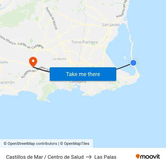 Castillos de Mar / Centro de Salud to Las Palas map