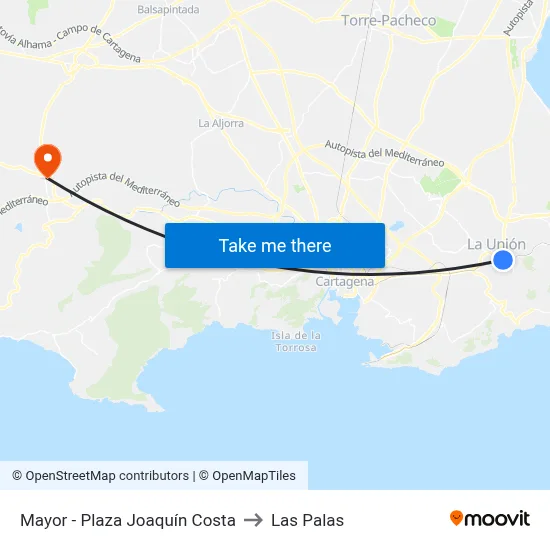 Mayor - Plaza Joaquín Costa to Las Palas map