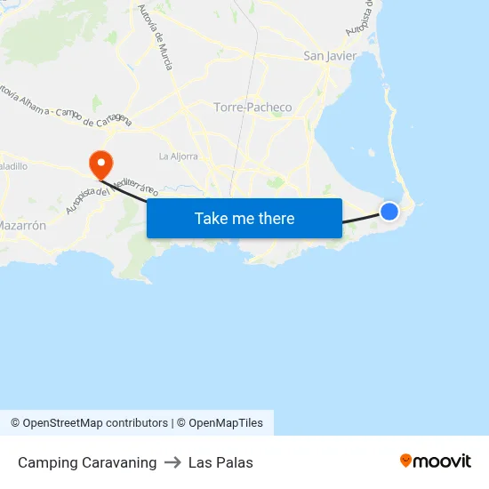 Camping Caravaning to Las Palas map