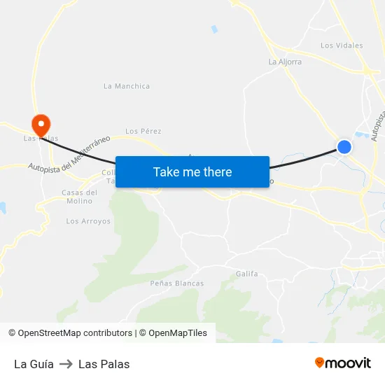 La Guía to Las Palas map