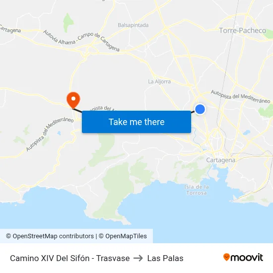 Camino XIV Del Sifón - Trasvase to Las Palas map