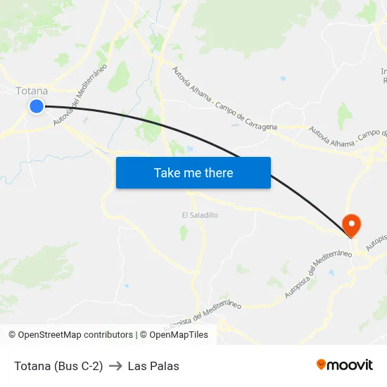 Totana (Bus C-2) to Las Palas map
