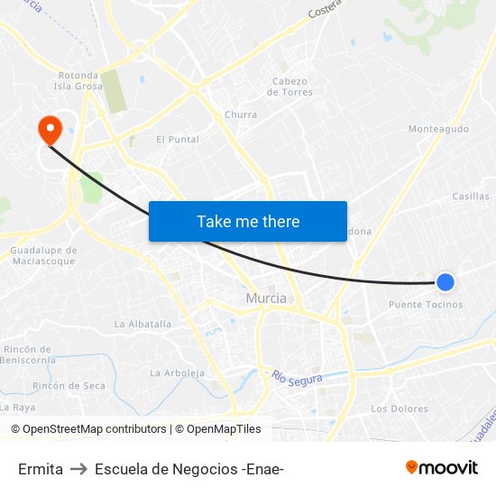 Ermita to Escuela de Negocios -Enae- map