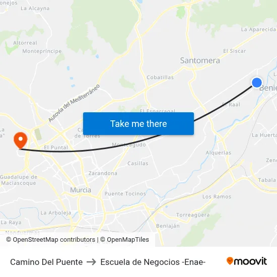 Camino Del Puente to Escuela de Negocios -Enae- map