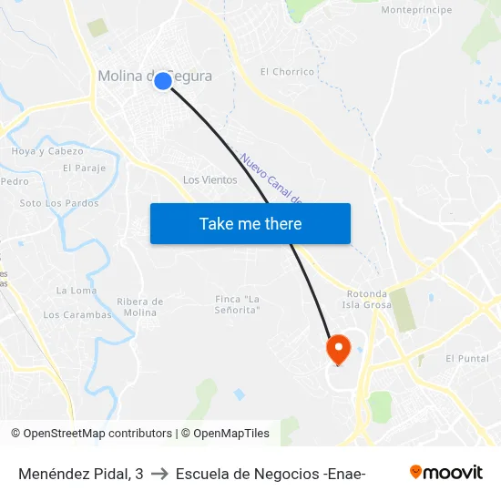 Menéndez Pidal, 3 to Escuela de Negocios -Enae- map