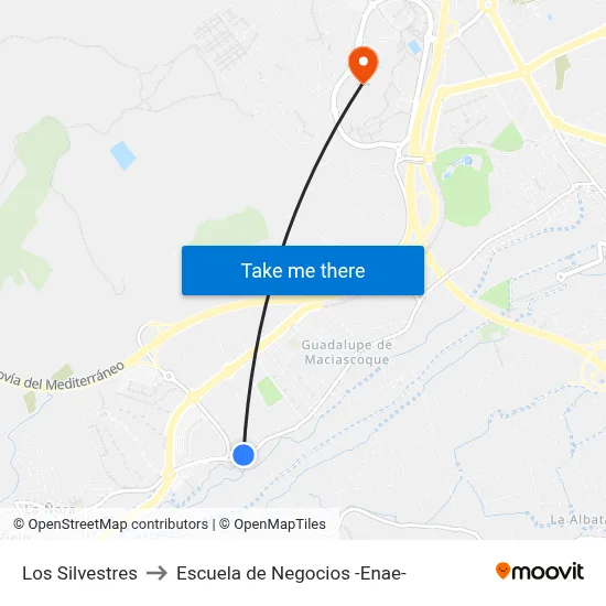 Los Silvestres to Escuela de Negocios -Enae- map