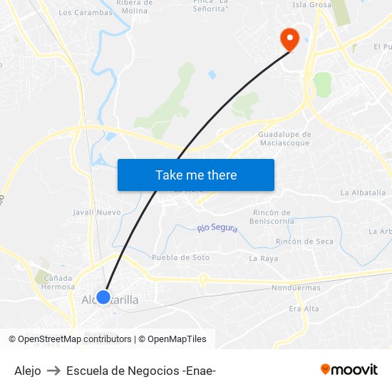 Alejo to Escuela de Negocios -Enae- map