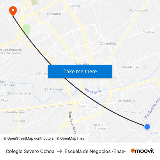 Colegio Severo Ochoa to Escuela de Negocios -Enae- map