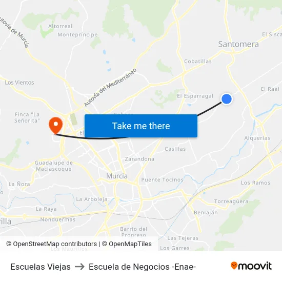 Escuelas Viejas to Escuela de Negocios -Enae- map
