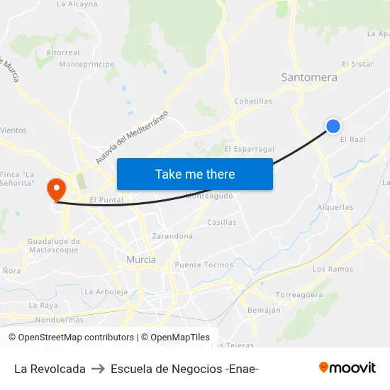 La Revolcada to Escuela de Negocios -Enae- map