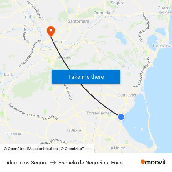 Aluminios Segura to Escuela de Negocios -Enae- map