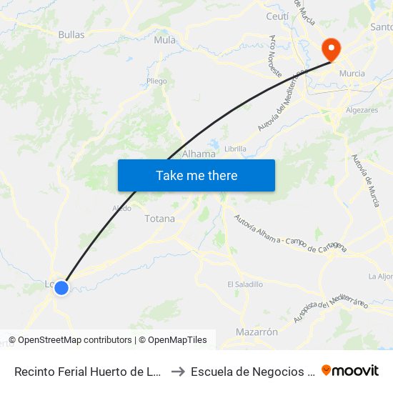 Recinto Ferial Huerto de La Rueda to Escuela de Negocios -Enae- map