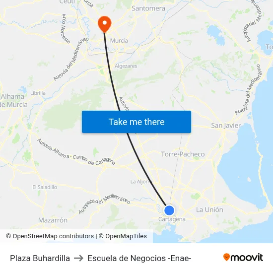 Plaza Buhardilla to Escuela de Negocios -Enae- map