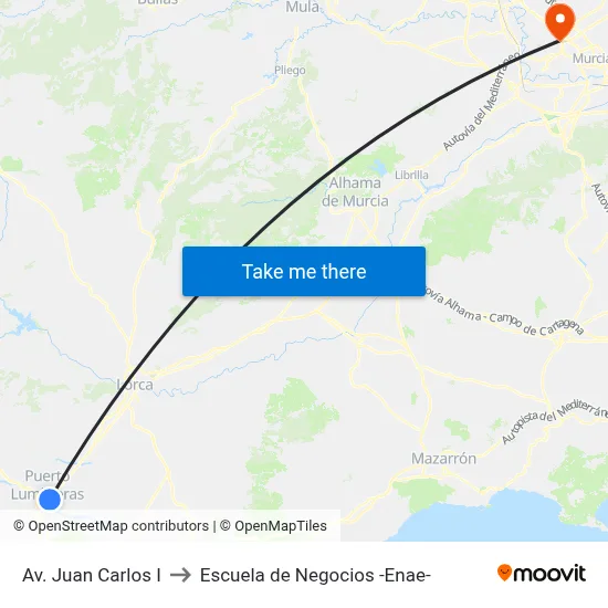 Av. Juan Carlos I to Escuela de Negocios -Enae- map