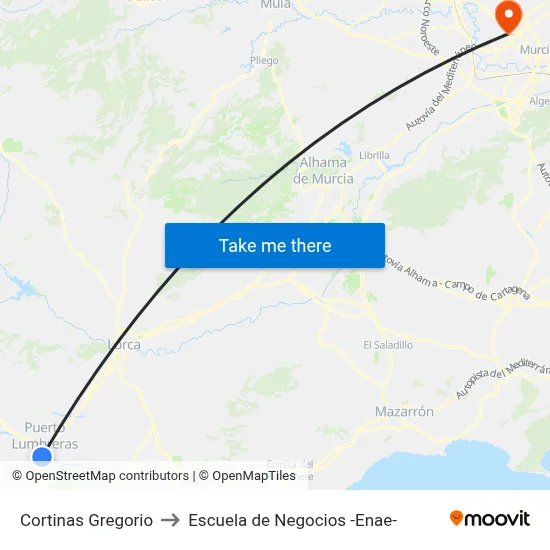 Cortinas Gregorio to Escuela de Negocios -Enae- map